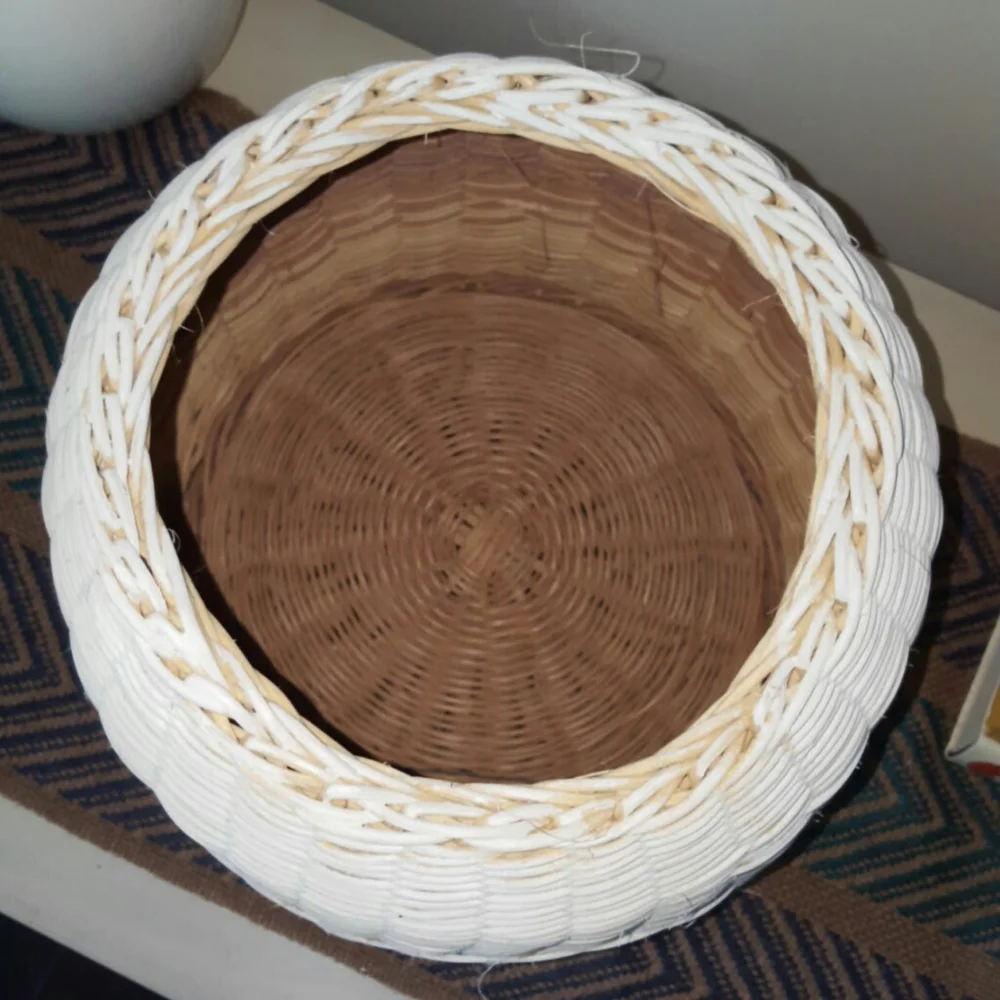 Vintage Hand Woven Lidded Basket
